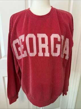 Tres Bien Red Corded 'GEORGIA' Crewneck Sweatshirt